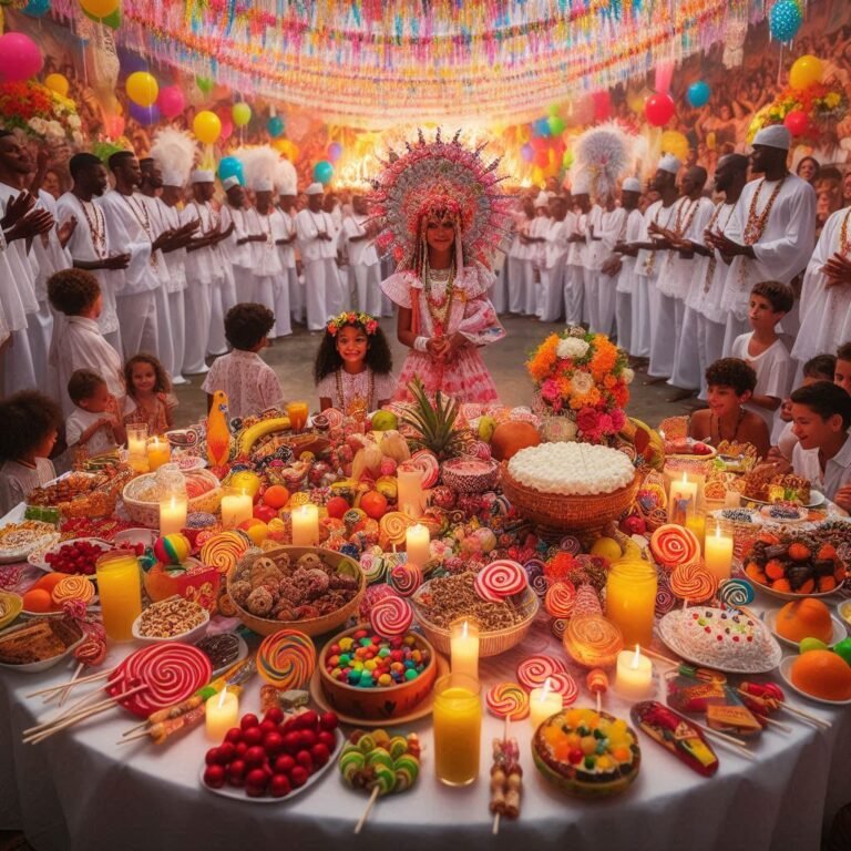 Cosme and Damian offerings in Umbanda